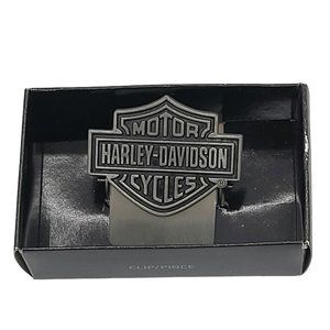 Harley Davidson Motorcycles Paper Clip Shield and Bar Silver Tone New
